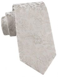 Elegancki Krawat Chattier - Jasny Popiel i Beż, Kwiaty. Szare krawaty i muchy męskie Chattier, bez wzorów, z tkaniny, eleganckie. Za 55.00 zł.