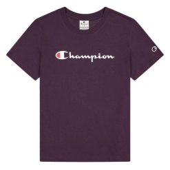 T-shirt Damski Z Bawełny Z Krótkim Rękawem. Fioletowe t-shirty damskie CHAMPION, xl, bez wzorów, z bawełny, bez kołnierzyka. Za 132.99 zł.