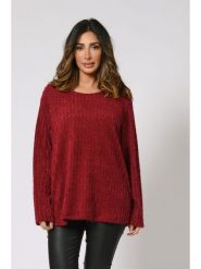 Plus Size Company Sweter "Gural" w kolorze bordowym rozmiar: 38/40. Czerwone swetry klasyczne damskie Plus Size Company, plus size, bez kołnierzyka, plus size. Za 96.60 zł.