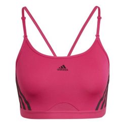 Damski biustonosz treningowy z lekkim wsparciem adidas Aeroreact. Czerwone biustonosze sportowe damskie Adidas, bez wzorów. Za 189.50 zł.