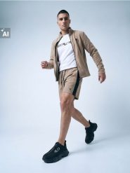 Szorty sportowe SNSY PERFORMANCE - beżowy. Brązowe szorty męskie Sinsay, bez wzorów, sportowe. Za 39.99 zł.