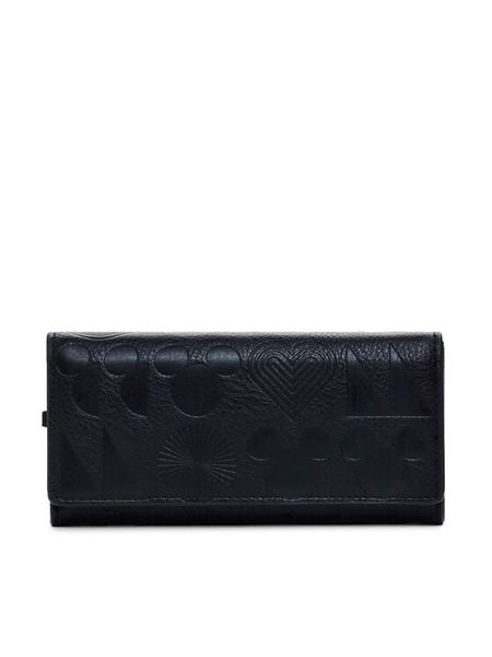 Desigual Portfel 25SAYP07 Czarny. Czarne portfele damskie Desigual, bez wzorów, ze skóry. Za 149.99 zł.
