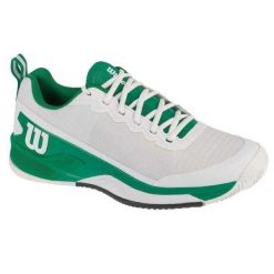 Męskie Buty Tenisowe Rush Pro 4.5 Clay. Białe buty trekkingowe męskie Wilson, z gumy, bez zapięcia, tenisowe. Za 692.99 zł.