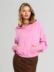 Bluza hoodie z haftowanym napisem - różowy. Czerwone bluzy bez kaptura damskie Sinsay, l. Za 49.99 zł.