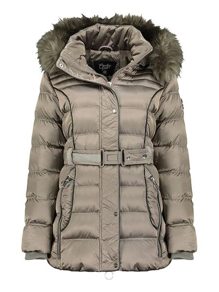 Canadian Peak Parka "Aimeraudeak" w kolorze szarobrązowym rozmiar: M. Brązowe parki damskie Canadian Peak, m, bez wzorów, z tkaniny. Za 201.08 zł.