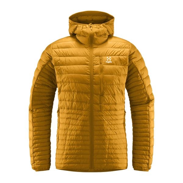 Kurtka puchowa męska Haglöfs Micro Nordic Down Hood. Żółte kurtki męskie Haglöfs, m, bez wzorów, z puchu, sportowe, bez kaptura. W wyprzedaży za 830.75 zł.