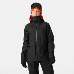 Damska kurtka narciarska Helly Hansen Powderqueen 3.0. Czarne kurtki damskie Helly Hansen, bez wzorów, bez kaptura, narciarskie. W wyprzedaży za 1,772.00 zł.