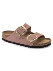 Birkenstock Skórzane klapki "Arizona" w kolorze jasnoróżowym rozmiar: 38. Różowe klapki damskie Birkenstock, bez wzorów, bez obcasa. Za 530.82 zł.