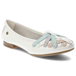 Baleriny damskie Maciejka, cholewka skóra naturalna ozdobne aplikacje wsuwany fason zaokrąglony nosek, białe, P7542-11/00-0. Białe baleriny damskie Maciejka, z aplikacjami, ze skóry, bez obcasa. Za 178.90 zł.