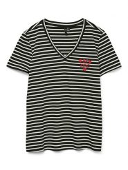 Vero Moda Koszulka w kolorze czarnym rozmiar: L. Czarne bluzki damskie Vero Moda, l, bez wzorów, z bawełny, bez kołnierzyka, bez ramiączek. Za 52.67 zł.