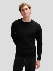 MESKI SWETER LEE CLEAN RAGLAN SWEATER BLACK 112378518. Czarne swetry męskie Lee, m, bez wzorów, bez kołnierzyka. Za 139.99 zł.
