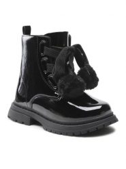 Nelli Blu Trapery CM211101-9 Czarny. Czarne kozaki dziewczęce Nelli Blu, bez wzorów, ze skóry, bez obcasa. Za 139.99 zł.