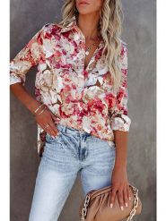 Milan Kiss Bluzka w kolorze beżowo-różowym rozmiar: L. Brązowe bluzki damskie Milan Kiss, l, bez wzorów, bez kołnierzyka, bez ramiączek. Za 200.13 zł.