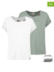 Sublevel Koszulki (2 szt.) w kolorze białym i miętowym rozmiar: XXL. Białe t-shirty damskie Sublevel, xxl, bez wzorów, z bawełny, bez kołnierzyka. Za 112.95 zł.
