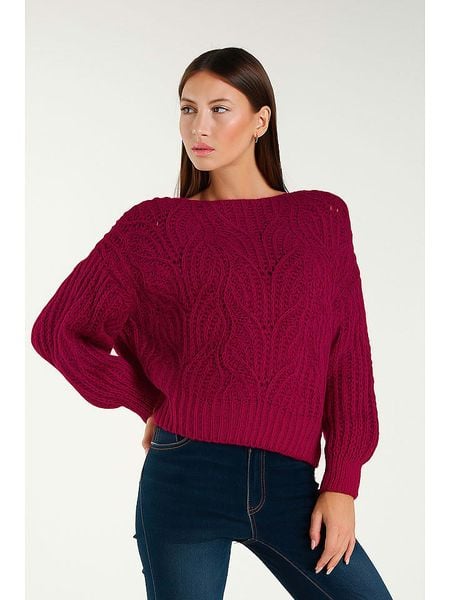 Tamba Sweter w kolorze czerwonym rozmiar: 40/42. Czerwone swetry klasyczne damskie Tamba, z wełny, bez kołnierzyka. Za 105.14 zł.