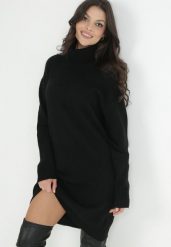 Czarna Sukienka Wełniana Oversize z Golfem Heire. Czarne sukienki damskie Born2be, na co dzień, s, bez wzorów, z wełny, eleganckie, bez kołnierzyka, bez ramiączek, mini, kopertowe. W wyprzedaży za 143.99 zł.