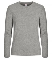 Clique Premium Fashion-T L/S Women - Premium damska koszulka z długim rękawem z. Szare t-shirty damskie CLIQUE, l, bez wzorów, z bawełny, bez kołnierzyka. Za 122.51 zł.
