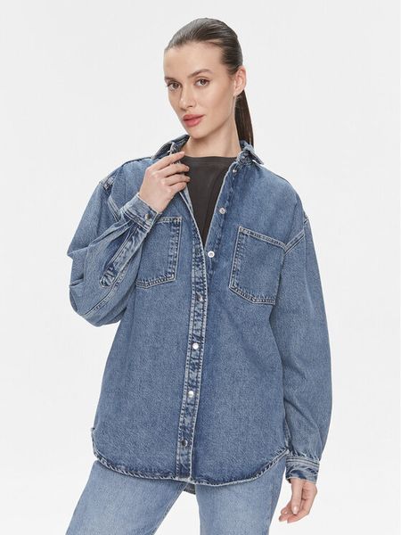 Samsøe Samsøe Koszula jeansowa Eleanor F23400135 Niebieski Relaxed Fit. Niebieskie koszule damskie Samsoe & Samsoe, xxs, bez wzorów, z bawełny, bez kołnierzyka, bez ramiączek. Za 739.99 zł.