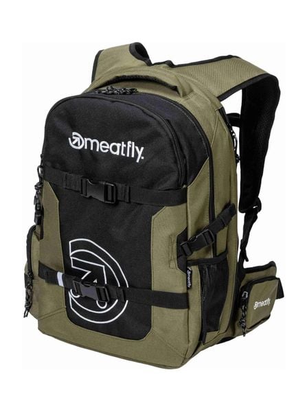 Plecak uniwersalny 26L z kieszenią na laptopa – oliwkowy Meatfly. Zielone plecaki damskie Meatfly, bez wzorów, z materiału. Za 305.99 zł.