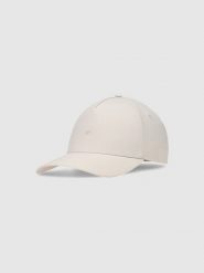 4F Czapka z daszkiem strapback uniseks - biała L/XL. Białe czapki z daszkiem damskie 4f, bez wzorów, z syntetyku. W wyprzedaży za 79.99 zł.