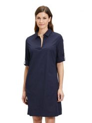 CARTOON Sukienka w kolorze granatowym rozmiar: 36. Niebieskie sukienki damskie Cartoon, bez wzorów, bez kołnierzyka, bez ramiączek, midi. Za 96.14 zł.