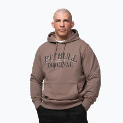 Bluza męska Pitbull Midnight Sweatshirt Hooded. Brązowe bluzy z kapturem męskie PITBULL, l, z bawełny. Za 239.99 zł.