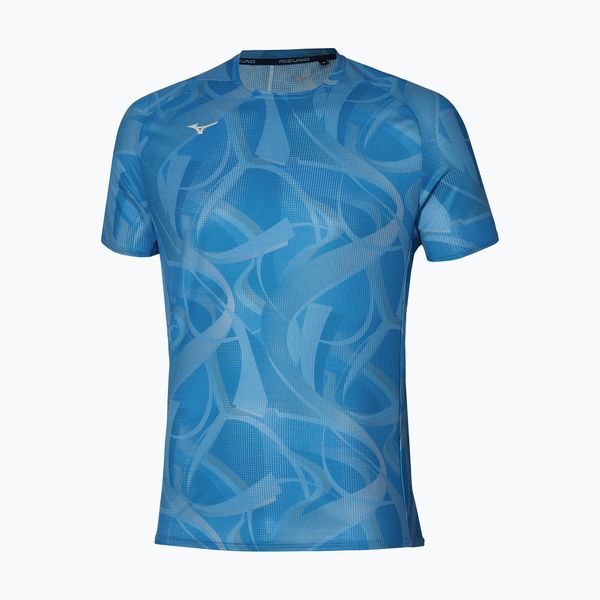 Koszulka męska Mizuno Paris Dryaeroflow Tee. Niebieskie t-shirty sportowe męskie Mizuno, m, z materiału, bez ramiączek, do biegania. Za 239.99 zł.