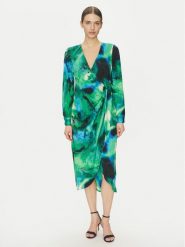 DKNY Sukienka koktajlowa DD4JYD34 Zielony Regular Fit. Zielone sukienki damskie DKNY, bez wzorów, z syntetyku, wizytowe, bez kołnierzyka, bez ramiączek. Za 479.99 zł.
