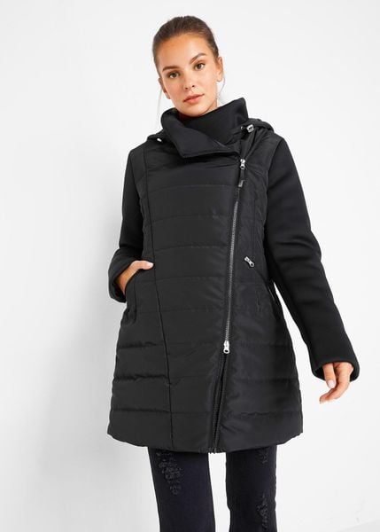 Kurtka pikowana. Czarne kurtki damskie bonprix, bez wzorów, bez kaptura. Za 269.99 zł.