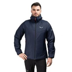 Kurtka trekkingowa męska Puez Catinaccio 2 Twr Hd. Niebieskie kurtki męskie Salewa, l, bez wzorów, sportowe, bez kaptura. Za 935.90 zł.