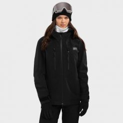 Kurtka snowboardowa damska W5-W Nix. Czarne kurtki damskie SIROKO, bez wzorów, bez kaptura, narciarskie. Za 1,056.00 zł.