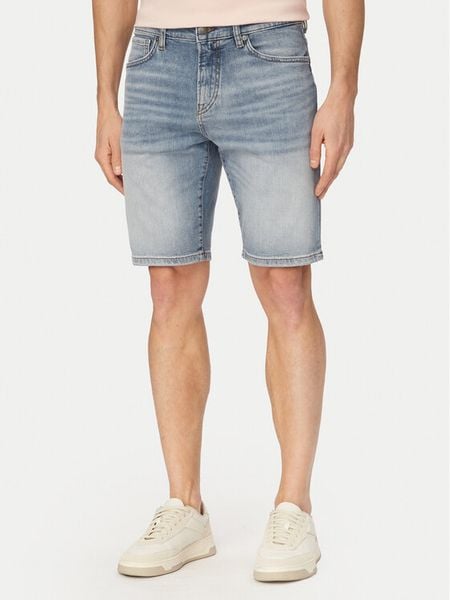 BOSS Szorty jeansowe Re.Maine 50559892 Błękitny Regular Fit. Niebieskie szorty męskie Boss, z bawełny, bez kołnierzyka. Za 449.99 zł.