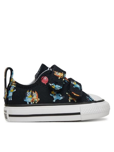 Converse Trampki Converse x Bluey Chuck Taylor All Star Easy On A16464C Czarny. Czarne trampki i tenisówki chłopięce Converse, bez wzorów, z materiału, retro, bez zapięcia. Za 149.99 zł.