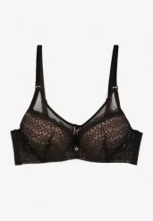 Czarno-Beżowy Biustonosz Koronkowy z Efektem Push-Up Donantia. Czarne biustonosze Born2be, bez wzorów, z jeansu. Za 34.99 zł.