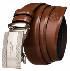 Pasek męski Peterson PTN A007 BROWN brązowy. Brązowe paski męskie Peterson, bez wzorów, z jeansu. Za 79.99 zł.