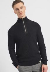 Męski Sweter Mustang Style Emil T Ziptroyer Black 1014440 4142. Czarne swetry męskie Mustang, m, bez wzorów, z bawełny, bez kołnierzyka. Za 169.99 zł.