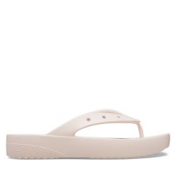 Japonki Crocs. Czerwone klapki damskie Crocs, bez wzorów, bez obcasa. Za 139.99 zł.