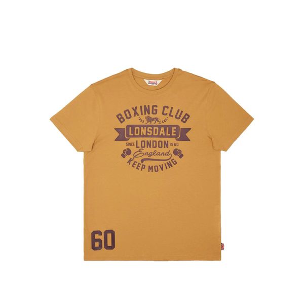 T-shirt Lonsdale Gruting. Brązowe t-shirty męskie Lonsdale, l, bez wzorów, z bawełny, bez kołnierzyka. Za 137.50 zł.