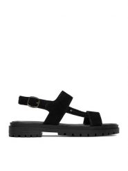 Lasocki Sandały CEO-WI34-3310-18650 Czarny. Czarne sandały damskie Lasocki, bez wzorów, ze skóry, bez obcasa, na płaskiej podeszwie. Za 169.99 zł.