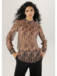 Aniston Bluzka w kolorze czarno-beżowym rozmiar: 48. Brązowe bluzki damskie Aniston, bez wzorów, bez kołnierzyka, bez ramiączek. Za 65.23 zł.