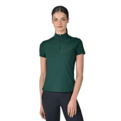 Damska koszulka jeździecka z zamkiem 1/4 Dublin. Zielone t-shirty damskie DUBLIN, s, bez wzorów, z tkaniny, bez kołnierzyka. Za 287.50 zł.
