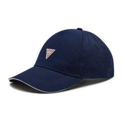 Czapka z daszkiem Guess. Niebieskie czapki męskie Guess, z aplikacjami. Za 129.99 zł.