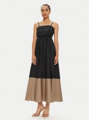 ViCOLO Sukienka letnia TB2499 Czarny Regular Fit. Czarne sukienki damskie ViCOLO, na lato, xs, bez wzorów, z bawełny, bez kołnierzyka, bez ramiączek. Za 249.99 zł.