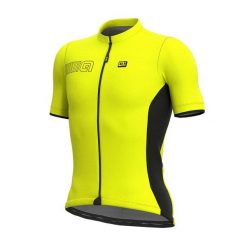 Koszulka rowerowa męska Alé Cycling Solid Color Block. Żółte t-shirty sportowe męskie ALÉ CYCLING, m, bez ramiączek, rowerowe. W wyprzedaży za 312.70 zł.