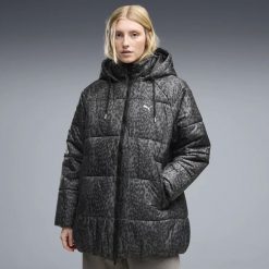 Damska kurtka Style Padded Relaxed PUMA. Czarne kurtki damskie Puma, l, bez wzorów, z materiału, z kapturem. Za 559.00 zł.