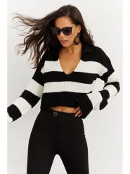 Cool & Sexy Sweter w kolorze biało-czarnym rozmiar: onesize. Białe swetry klasyczne damskie Cool & Sexy, bez kołnierzyka. Za 56.99 zł.