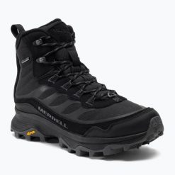 Buty turystyczne męskie Merrell Moab Speed Thermo Mid WP. Czarne buty trekkingowe męskie MERRELL, bez zapięcia, trekkingowe. Za 659.99 zł.