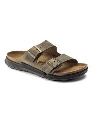 Birkenstock Skórzane klapki "Arizona Adventure" w kolorze khaki rozmiar: 42. Brązowe klapki i japonki męskie Birkenstock, ze skóry. Za 537.02 zł.