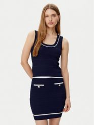 Marciano Guess Bluzka 5RGR03 5640Z Granatowy Regular Fit. Niebieskie bluzki damskie Marciano Guess, s, z aplikacjami, z wiskozy, bez ramiączek. Za 219.99 zł.