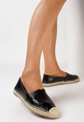 Czarne Espadryle z Błyszczącą Cholewką i Plecioną Podeszwą Allvena. Czarne espadryle damskie Born2be, bez wzorów, bez obcasa. Za 54.99 zł.
